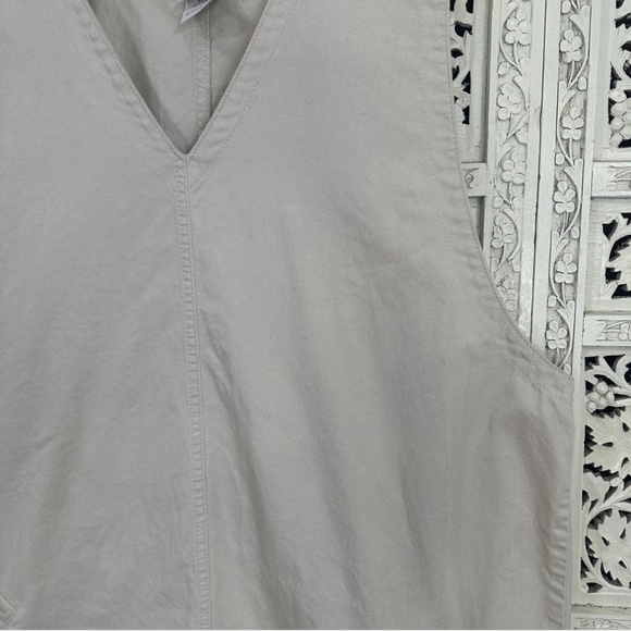 Vintage Neutral V Neck Sleeveless Knee Length Summer Dress Sz XL - Picture 4 of 7